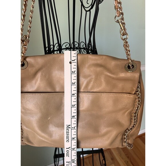 Elaine Turner Shoulder Bag M Tan Leather Adjustable Magnetic Closure Retro Glam - Picture 2 of 8